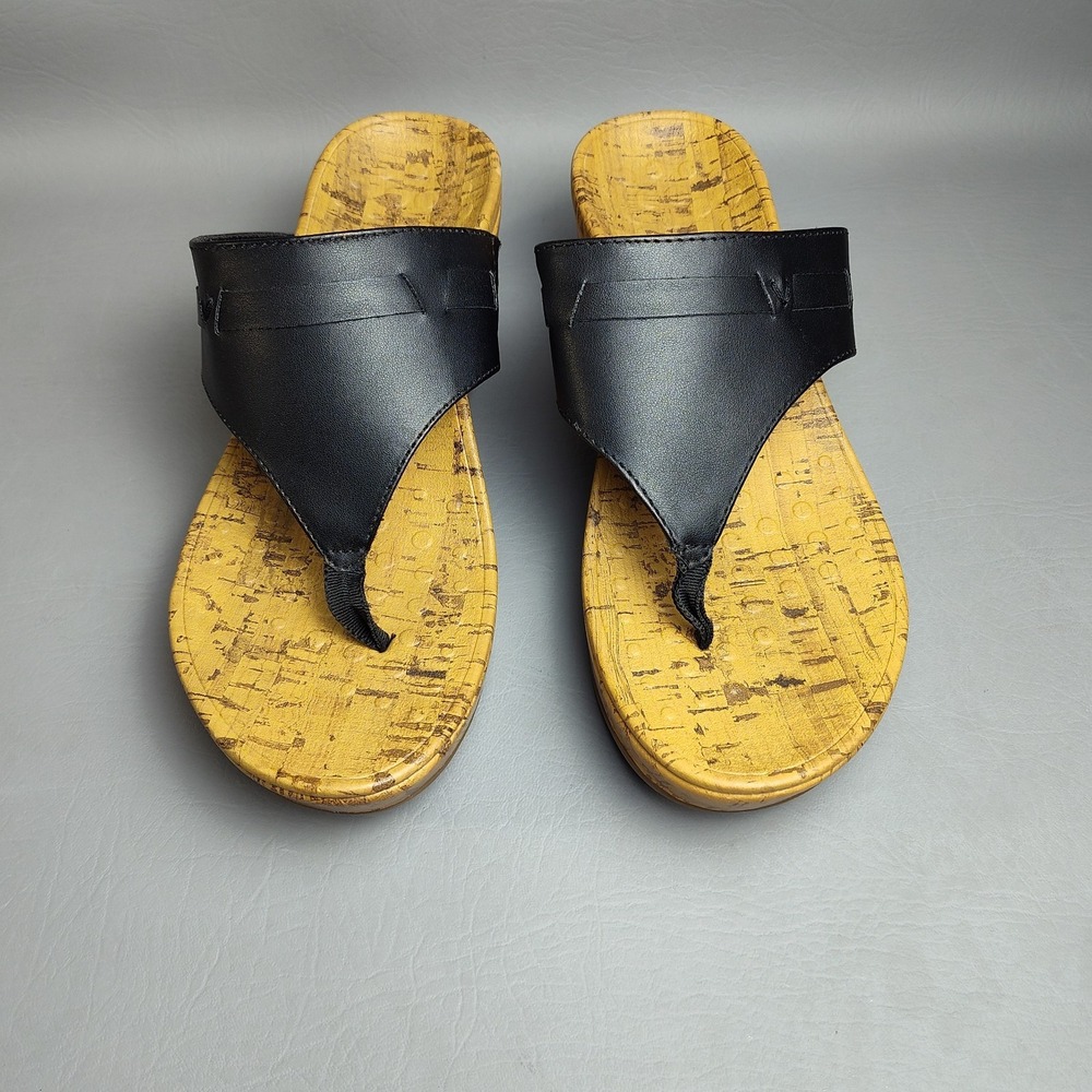Vionic Atlantic Cameron Natural Womens Faux Leather Cork Thong Wedge Sz 7 - Picture 3 of 16
